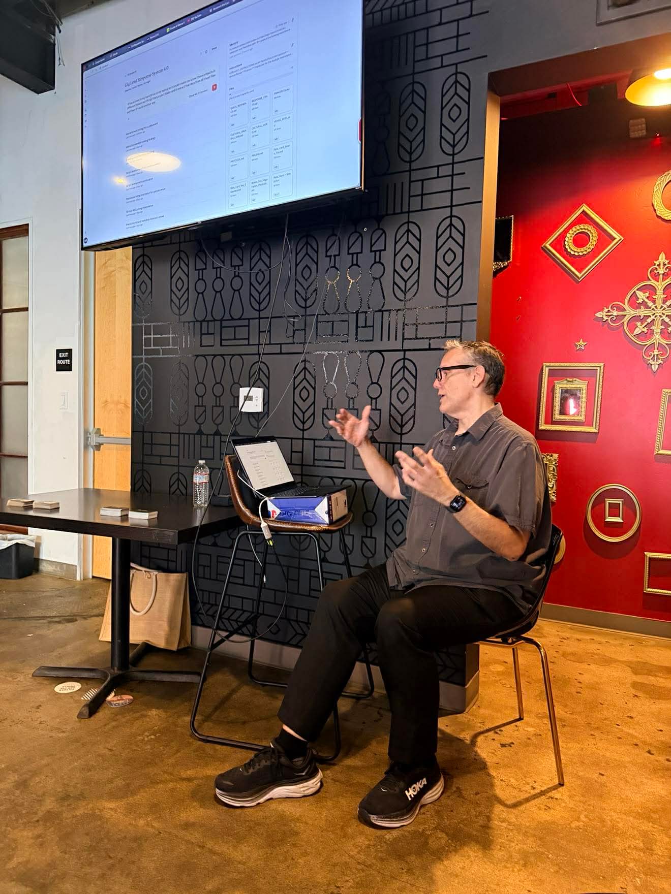 Alex Guillen presenting at a filmmaking workshop